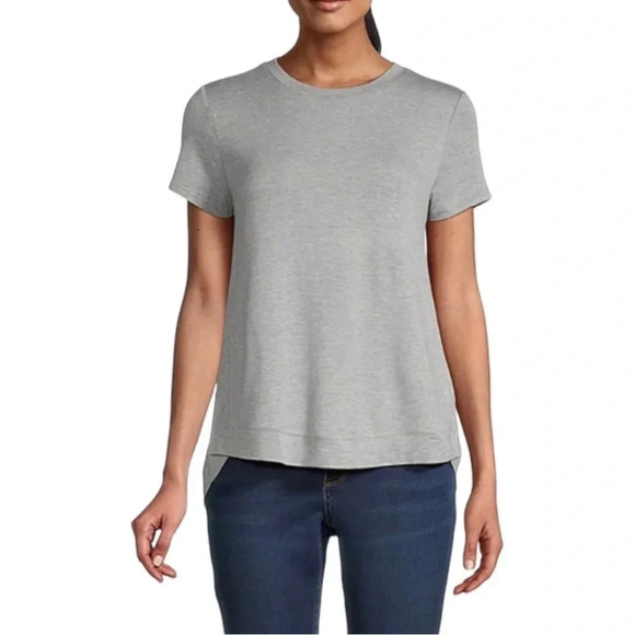 LIZ CLAIBORNE Womens Crew Neck Short Sleeve T-Shirt Gray Medium NWT - Picture 2 of 9